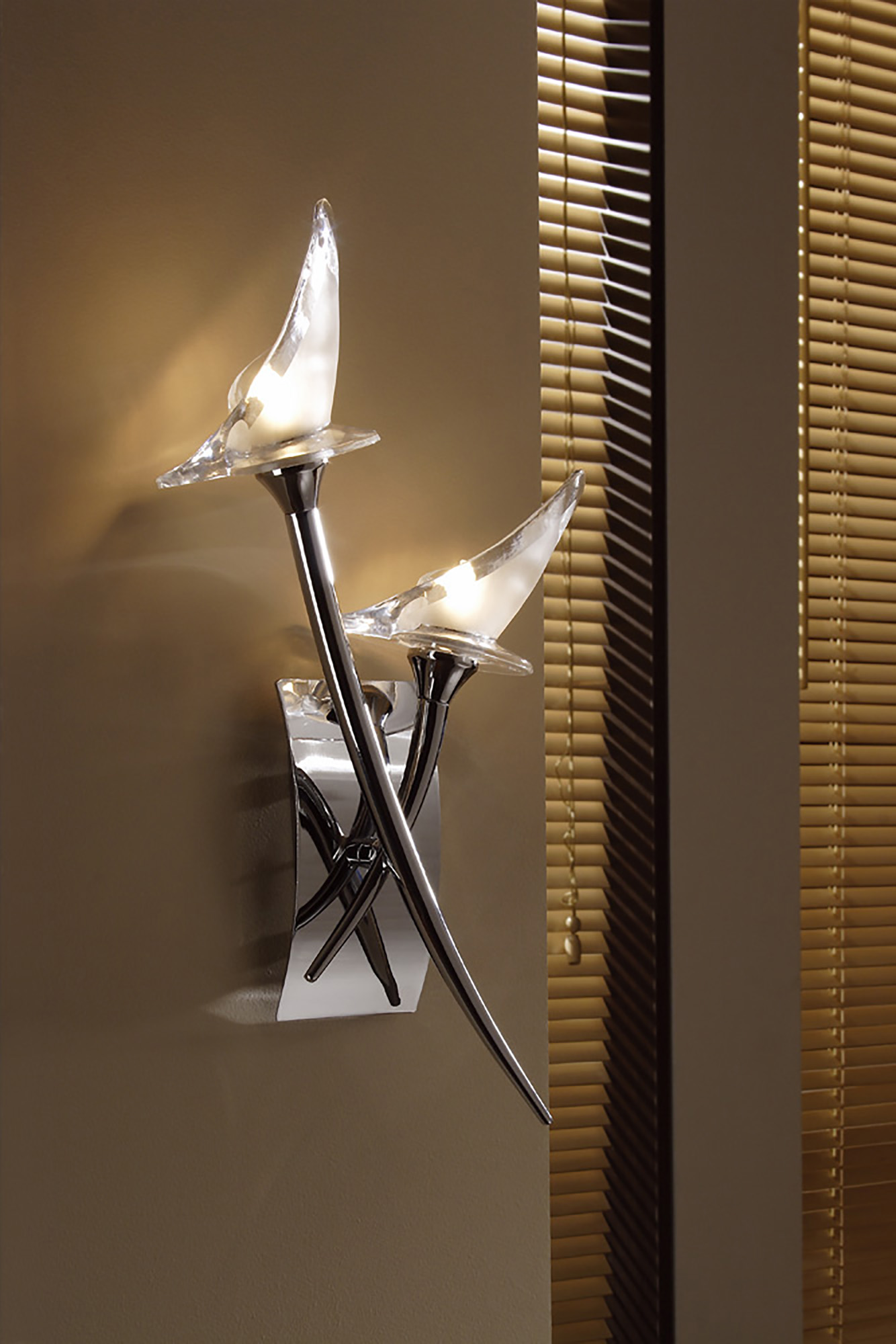 Flavia Polished Chrome Wall Lights Mantra Armed Wall Lights